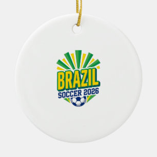 Ornamento De Cerâmica Futebol Brasil 2026 Futebol Negrito Tipografia Paí