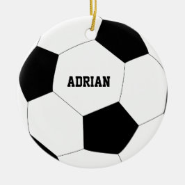 Ornamento De Cerâmica Futebol de bola personalizado 
