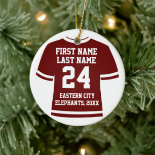 Ornamento De Cerâmica Futebol de futebol de Maroon, Jersey