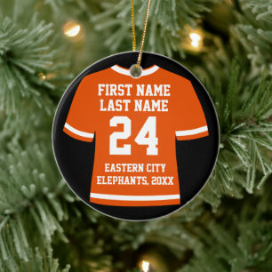 Ornamento De Cerâmica Futebol de Orange Futebol Hóquei Jersey Jersey