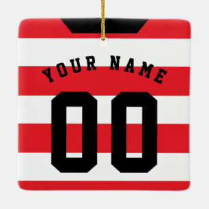 Ornamento De Cerâmica Futebol de Rugby Jersey Nome Número Modelo