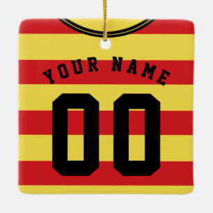 Ornamento De Cerâmica Futebol de Rugby Jersey Nome Número Modelo
