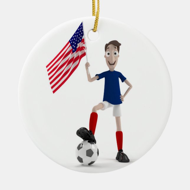 Ornamento De Cerâmica Futebol dos EUA (Frente)