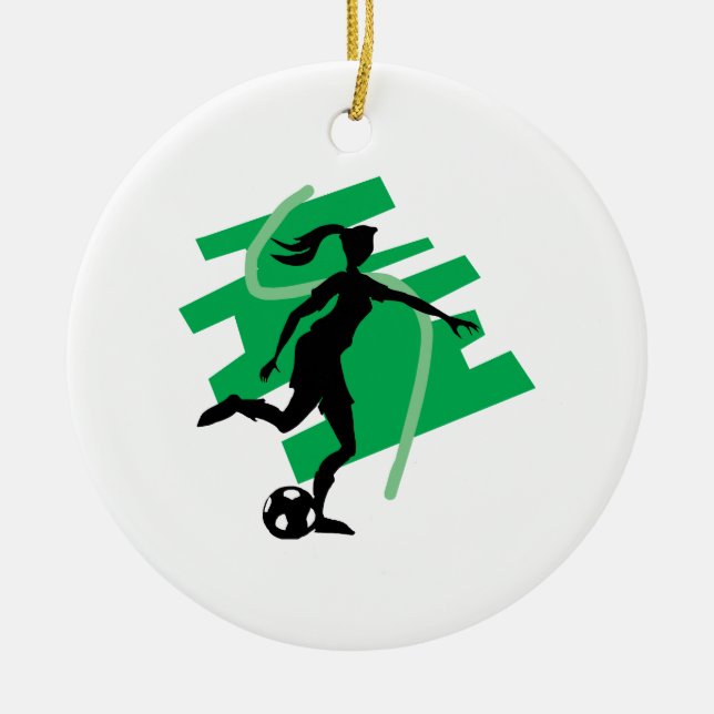Ornamento De Cerâmica Futebol fêmea (Frente)