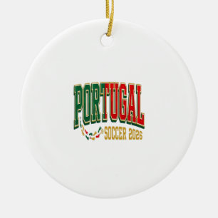 Ornamento De Cerâmica Futebol Portugal 2026 Futebol Negrito País Tipogra
