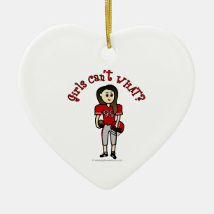 Ornamento De Cerâmica Futebol vermelho claro