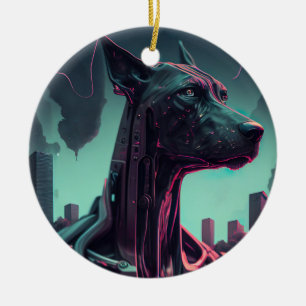 Ornamento De Cerâmica Futurista Great Dane O Companheiro Robótico Lançam