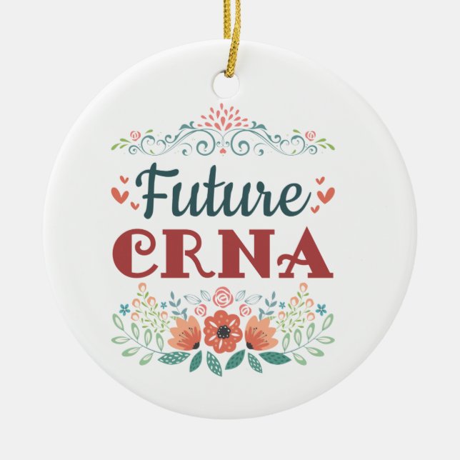 Ornamento De Cerâmica Futuro CRNA Enfermeira Anestesiologista Anestesist (Frente)