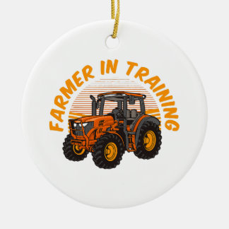 Ornamento De Cerâmica Futuro Engraçado Farmador Na Formação Da Agricultu
