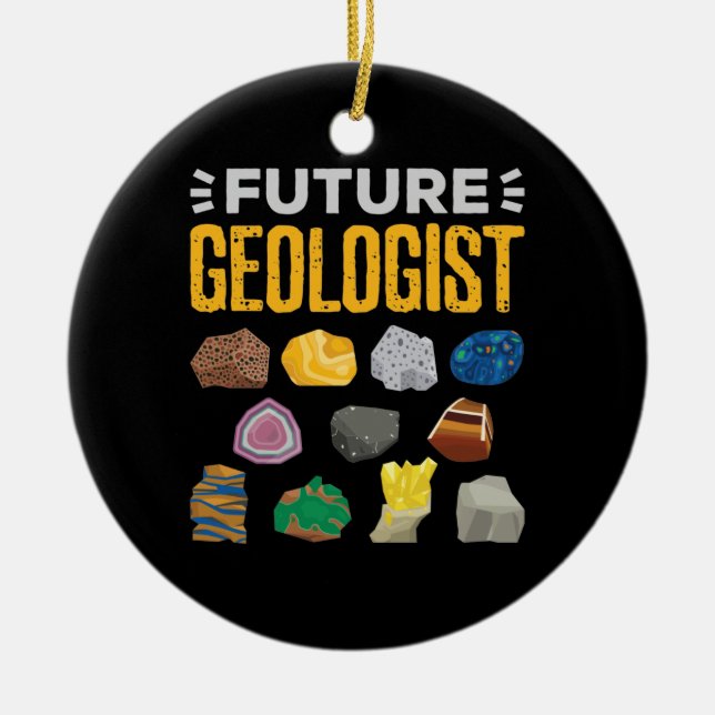Ornamento De Cerâmica Futuro Estudante Geológico Geológico (Frente)