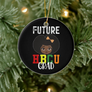 Ornamento De Cerâmica Futuro Graduada de HBCU Graduação Faculdade Preta