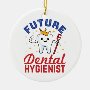 Ornamento De Cerâmica Futuro Higienista Dental RDH