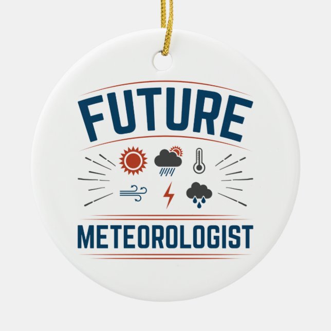 Ornamento De Cerâmica Futuro Meteorologista (Frente)