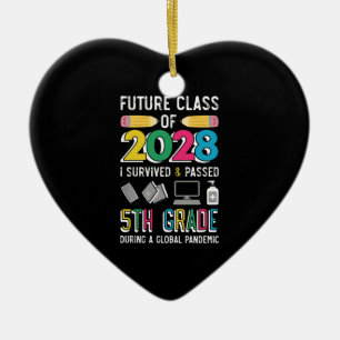 Ornamento De Cerâmica Futuro Turma de 2028 Sobreviveu e Passou na 5ª Sér