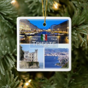 Ornamento De Cerâmica FVG026 TRIESTE, Mosaico, Itália,