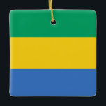 Ornamento De Cerâmica Gabão Flag<br><div class="desc">Produtos de Sinalizador Mundial Personalizáveis - Sinta-se livre para adicionar seu próprio texto.</div>