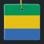Ornamento De Cerâmica Gabão Flag<br><div class="desc">Produtos de Sinalizador Mundial Personalizáveis - Sinta-se livre para adicionar seu próprio texto.</div>
