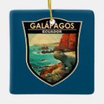 Ornamento De Cerâmica Galápagos Ilhas Viagem de Arte<br><div class="desc">Ilhas Galápagos em estilo de arte vetorial. As Ilhas Galápagos são um arquipélago vulcânico no oceano Pacífico. É considerado um dos destinos mais importantes do mundo para a visualização da vida selvagem.</div>