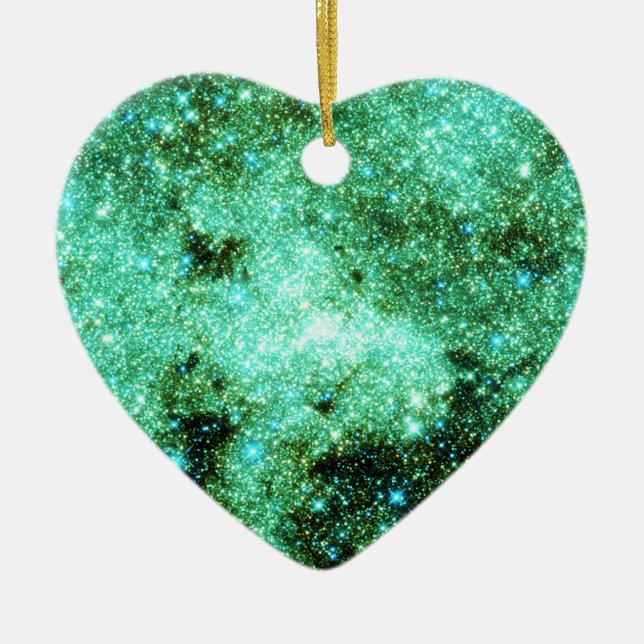 Ornamento De Cerâmica Galáxia Látea Verde (Frente)