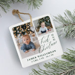 Ornamento De Cerâmica Galeria de Fotografias das Primeiras Estatísticas<br><div class="desc">O melhor guardião para o seu primeiro Natal! Nosso ornamento personalizado da galeria de fotos foi projetado para capturar momentos de precioso de sua jornada mágica. Personalize com a data de nascimento do bebê, o nome e o estado de nascimento. Este ornamento será uma memória preciosa nos próximos anos. Celebre...</div>