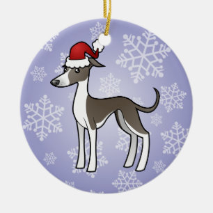 Ornamento De Cerâmica Galgo do Natal/Whippet/galgo italiano
