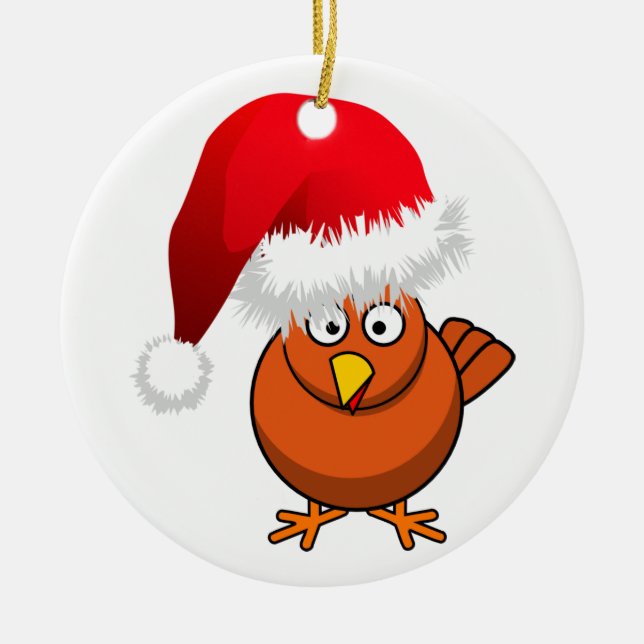 Ornamento De Cerâmica Galinha de Natal da Agricultura Online (Frente)