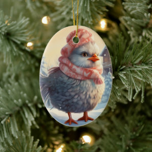 Ornamento De Cerâmica Galinha-fazenda, Presente de Pet-Lover Kawaii Cute