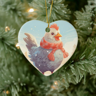 Ornamento De Cerâmica Galinha-fazenda, Presente de Pet-Lover Kawaii Cute