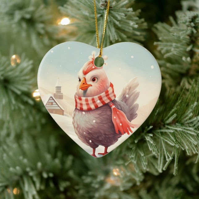 Ornamento De Cerâmica Galinha-fazenda, Presente de Pet-Lover Kawaii Cute (Árvore)