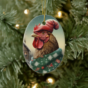 Ornamento De Cerâmica Galinha-fazenda, Presente de Pet-Lover Kawaii Cute