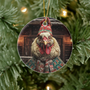 Ornamento De Cerâmica Galinha-fazenda, Presente de Pet-Lover Kawaii Cute
