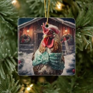 Ornamento De Cerâmica Galinha-fazenda, Presente de Pet-Lover Kawaii Cute