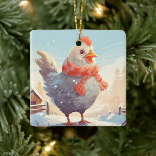 Ornamento De Cerâmica Galinha-fazenda, Presente de Pet-Lover Kawaii Cute