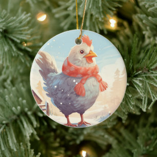 Ornamento De Cerâmica Galinha-fazenda, Presente de Pet-Lover Kawaii Cute