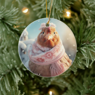 Ornamento De Cerâmica Galinha-fazenda, Presente de Pet-Lover Kawaii Cute