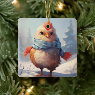 Ornamento De Cerâmica Galinha-fazenda, Presente de Pet-Lover Kawaii Cute