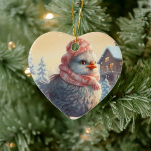 Ornamento De Cerâmica Galinha-fazenda, Presente de Pet-Lover Kawaii Cute