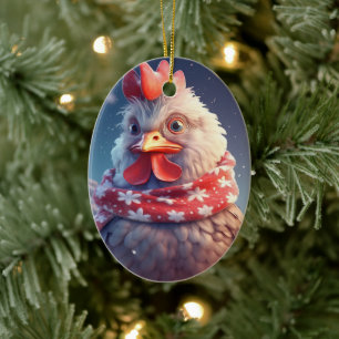 Ornamento De Cerâmica Galinha-fazenda, Presente de Pet-Lover Kawaii Cute