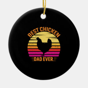Ornamento De Cerâmica Galinha Lover Melhor Pai de frango nunca