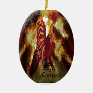 Ornamento De Cerâmica Galo 2017 do fogo