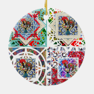 Ornamento De Cerâmica Galo de Barcelona, Po