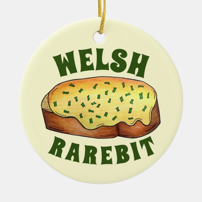 Ornamento De Cerâmica Galsh Rarebit Savory Cheese Toast British Comida (Frente)