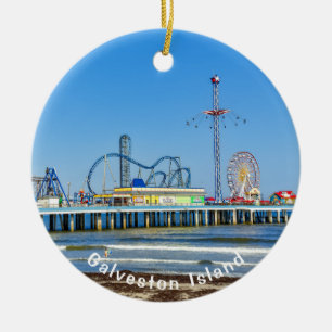Ornamento De Cerâmica Galveston, Texas, Pleasure Pier,