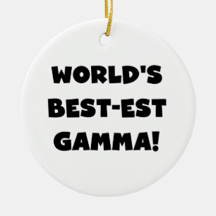 Ornamento De Cerâmica Gama do Melhor-est do mundo preto e branco