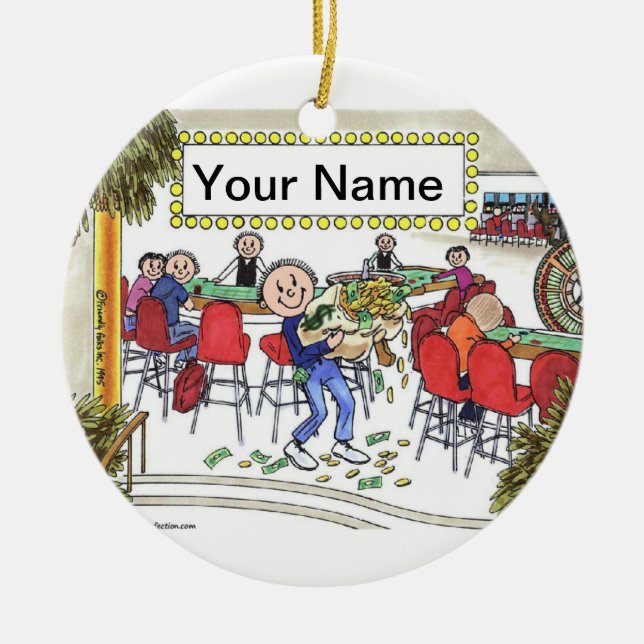 Ornamento De Cerâmica Gambler - Homem (Frente)