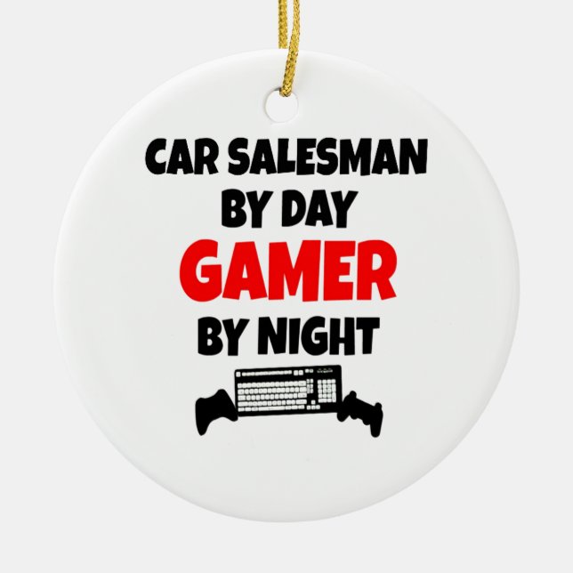 Ornamento De Cerâmica Gamer Car Salesman (Frente)