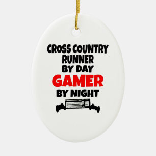 Ornamento De Cerâmica Gamer Cross Country Runner