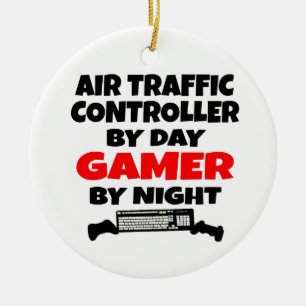 Ornamento De Cerâmica Gamer de controlador de tráfego aéreo