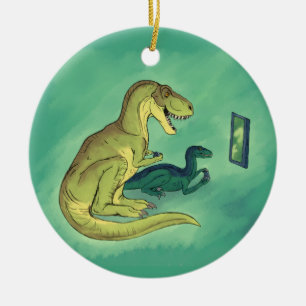 Ornamento De Cerâmica Gamer-Saurus