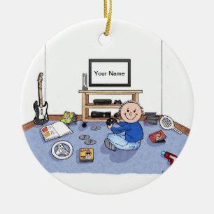 Ornamento De Cerâmica Gamer video - homem